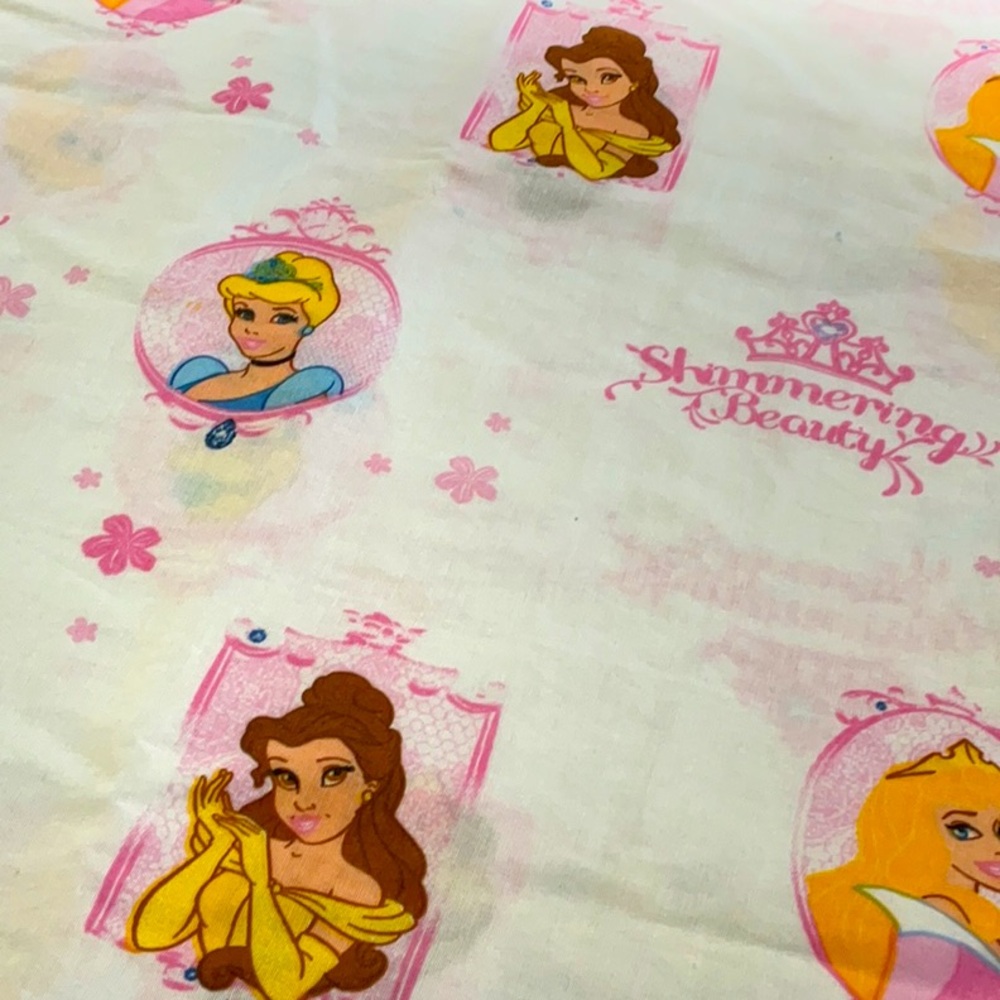 💕Disney Princess Pink and White Twin top flat sheet